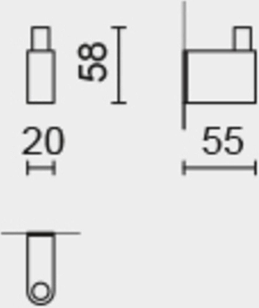 Zack Zack Atore handdoekhaak 2x5.8x5.5cm RVS Chroom Glans