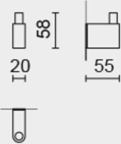 Zack Zack Atore handdoekhaak 2x5.8x5.5cm RVS Chroom Glans
