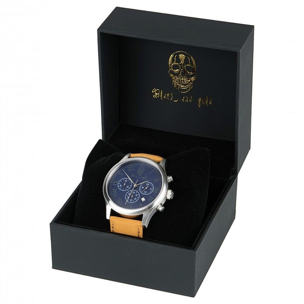 Black and Gold Black & Gold San Cristóbal horloge Dark azul and Brown Black and Gold Black & Gold San Cristóbal horloge Dark azul and Brown