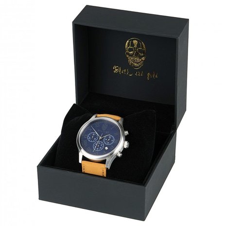 Black and Gold Black & Gold San Cristóbal horloge Dark azul and Brown Black and Gold Black & Gold San Cristóbal horloge Dark azul and Brown