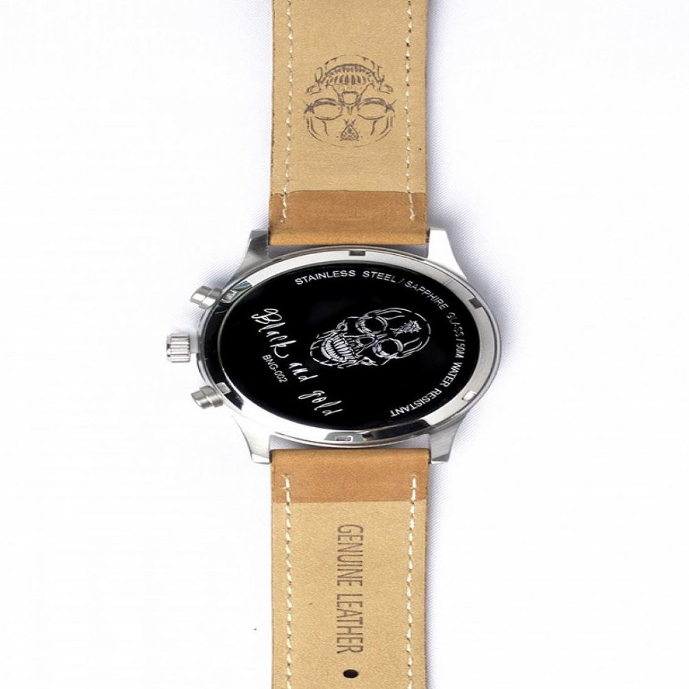 Black and Gold Black & Gold San Cristóbal horloge Dark azul and Brown Black and Gold Black & Gold San Cristóbal horloge Dark azul and Brown