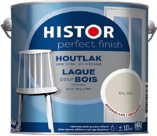 Histor Histor Perfect Finish houtlak hoogglans RAL 9001 2,5 l Histor Histor Perfect Finish houtlak hoogglans RAL 9001 2,5 l