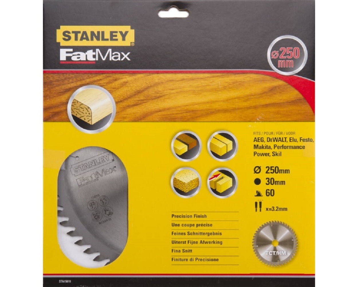 Stanley Stanley cirkelzaagblad FatMax TCT 250x30mm 60T (STA15610) Stanley Stanley cirkelzaagblad FatMax TCT 250x30mm 60T (STA15610)