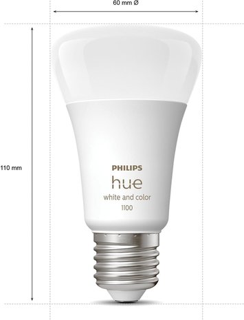Philips Philips Hue standaardlamp E27 Lichtbron - White and Color Ambiance - 2-pack -1100lm - Bluetooth