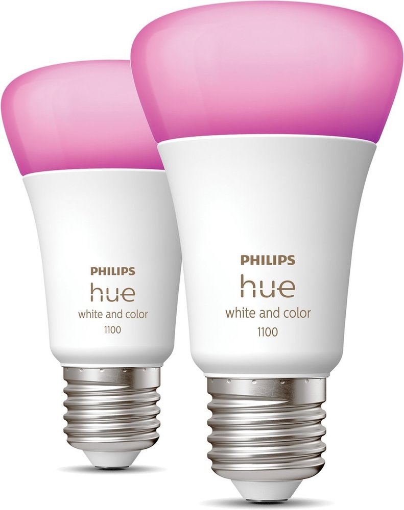 Philips Philips Hue standaardlamp E27 Lichtbron - White and Color Ambiance - 2-pack -1100lm - Bluetooth