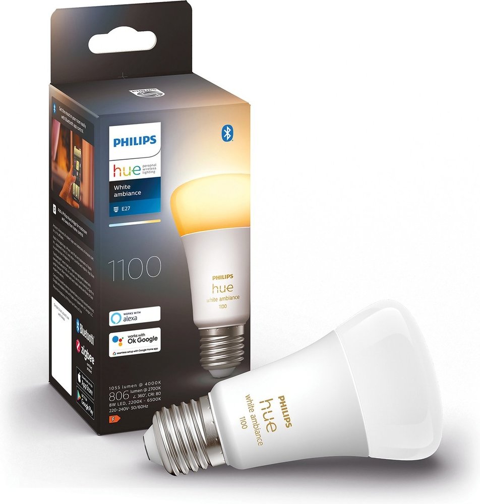 Philips Philips Hue standaardlamp E27 Lichtbron - white Ambiance - 1-pack - 1100lm - Bluetooth Philips Philips Hue standaardlamp E27 Lichtbron - white Ambiance - 1-pack - 1100lm - Bluetooth