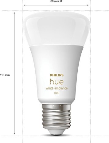 Philips Philips Hue standaardlamp E27 Lichtbron - white Ambiance - 1-pack - 1100lm - Bluetooth Philips Philips Hue standaardlamp E27 Lichtbron - white Ambiance - 1-pack - 1100lm - Bluetooth