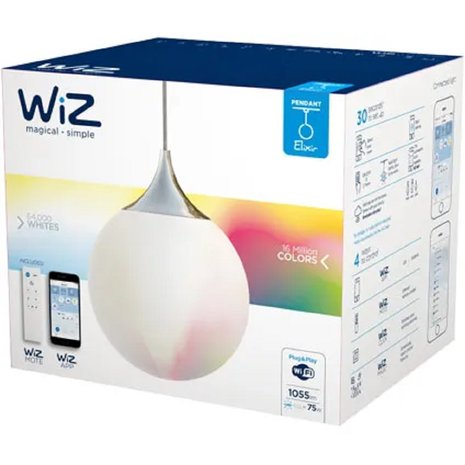 WiZ WiZ colors hanglamp ELIXIR - 1055lm - met afstandsbediening WiZmote - chroom WiZ WiZ colors hanglamp ELIXIR - 1055lm - met afstandsbediening WiZmote - chroom