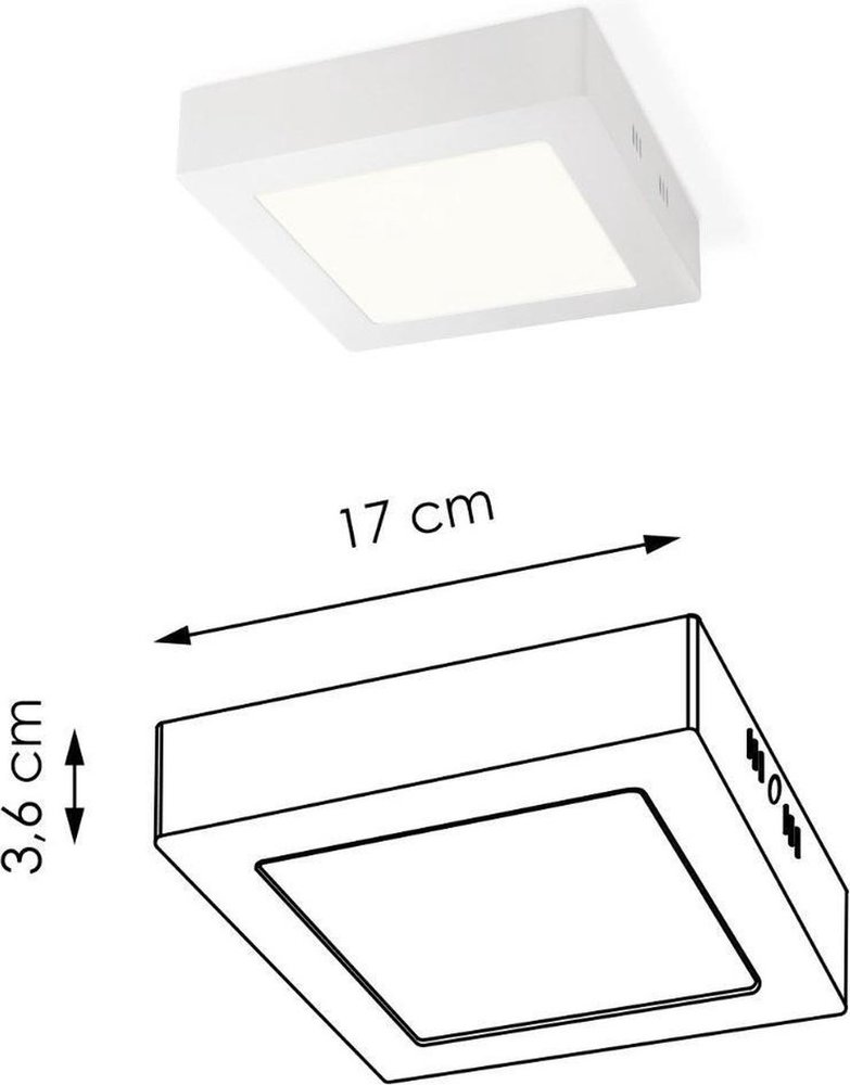 Home Sweet Home Home sweet home LED plafondlamp Ska vierkant 17 - wit Home Sweet Home Home sweet home LED plafondlamp Ska vierkant 17 - wit