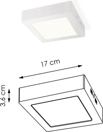 Home Sweet Home Home sweet home LED plafondlamp Ska vierkant 17 - wit Home Sweet Home Home sweet home LED plafondlamp Ska vierkant 17 - wit