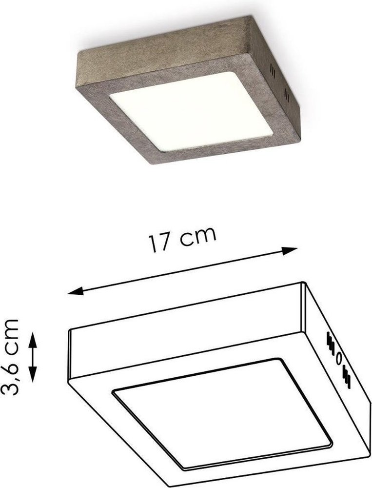 Home Sweet Home Home sweet home LED plafondlamp Ska 17 vierkant - burned-metal Home Sweet Home Home sweet home LED plafondlamp Ska 17 vierkant - burned-metal