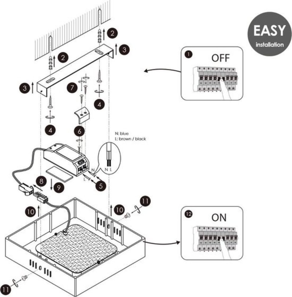 Home Sweet Home Home sweet home LED plafondlamp Ska 17 vierkant - burned-metal Home Sweet Home Home sweet home LED plafondlamp Ska 17 vierkant - burned-metal