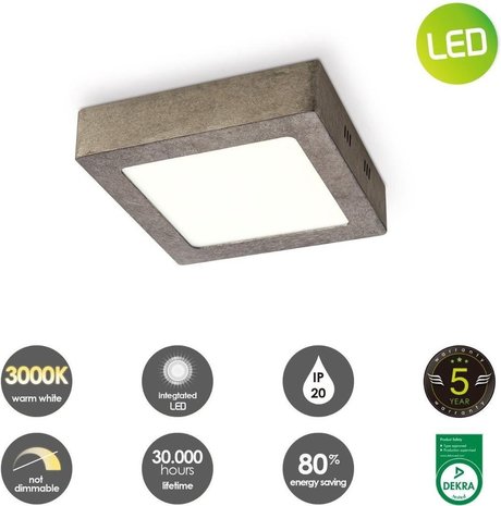 Home Sweet Home Home sweet home LED plafondlamp Ska 17 vierkant - burned-metal Home Sweet Home Home sweet home LED plafondlamp Ska 17 vierkant - burned-metal