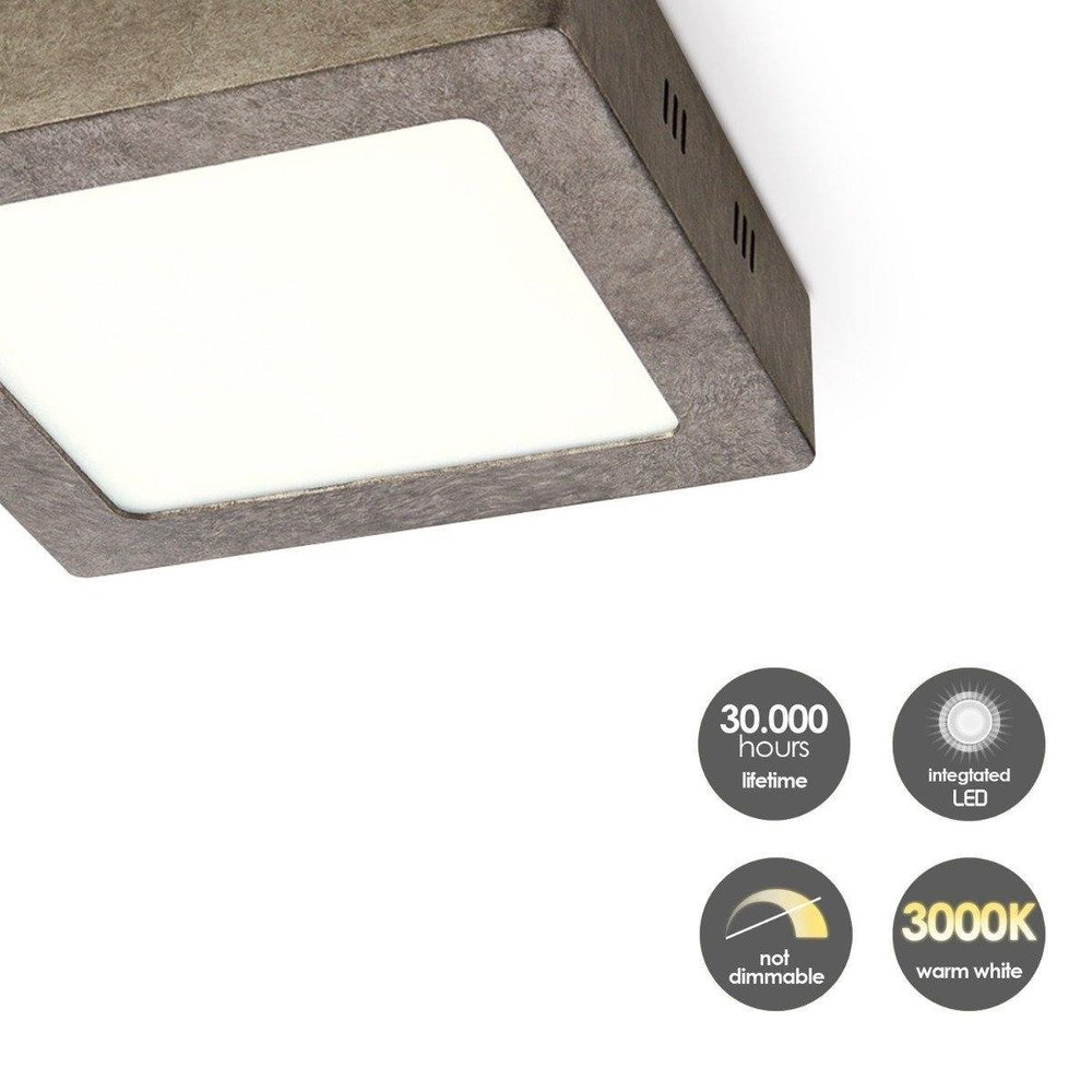 Home Sweet Home Home sweet home LED plafondlamp Ska 17 vierkant - burned-metal Home Sweet Home Home sweet home LED plafondlamp Ska 17 vierkant - burned-metal