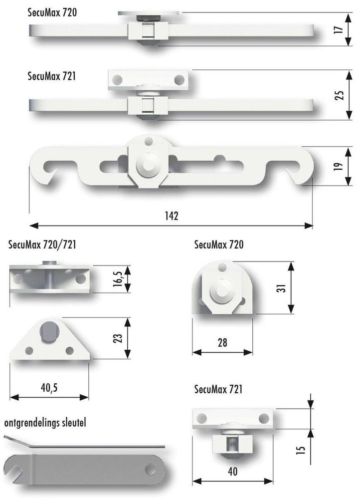 SecuMax SecuMax Raamuitzetter - Voor naar binnen draaiende ramen - Wit SecuMax SecuMax Raamuitzetter - Voor naar binnen draaiende ramen - Wit