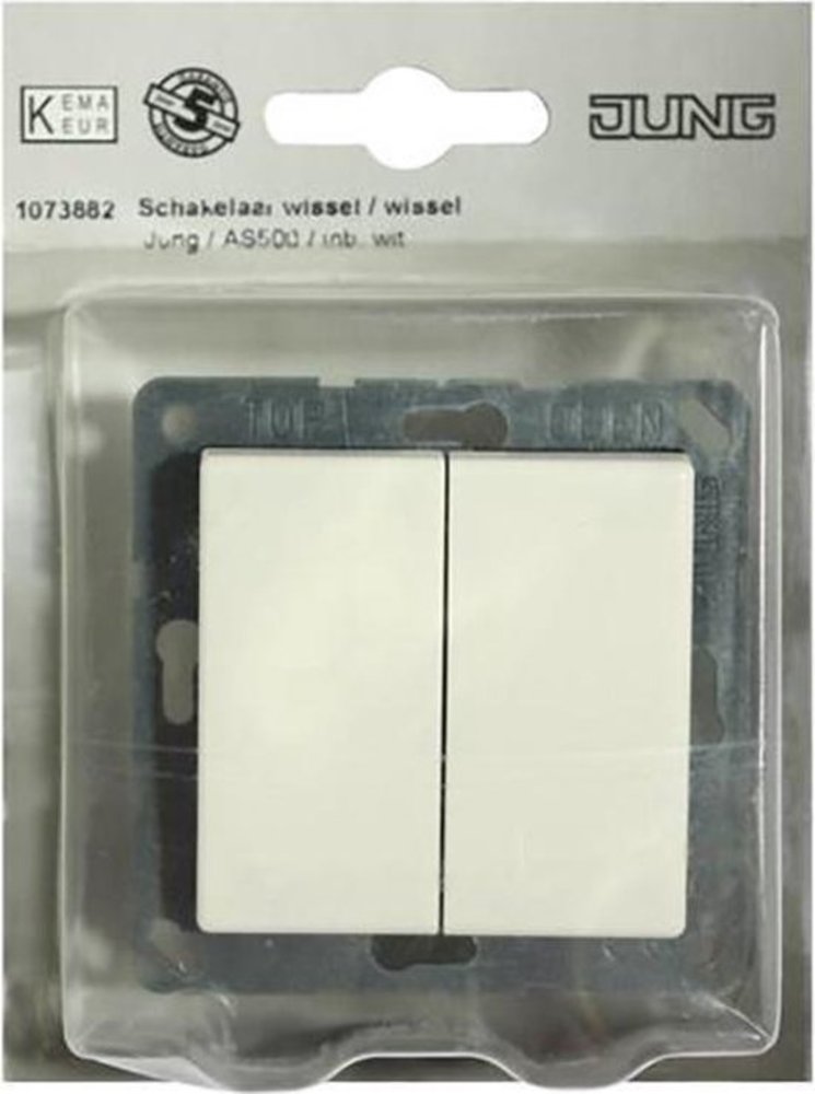 Jung Jung AS500 dubbele wipschakelaar wissel inbouw wit
