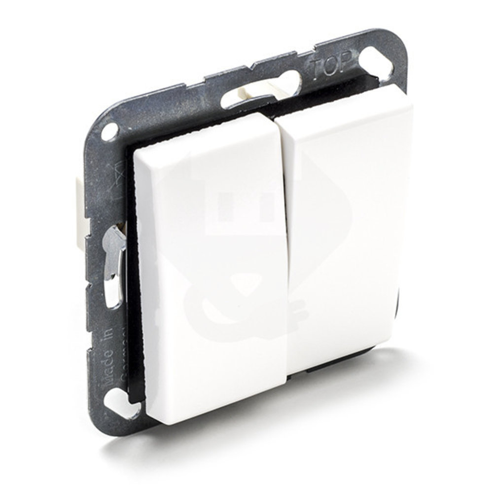 Jung Jung AS500 dubbele wipschakelaar wissel inbouw wit