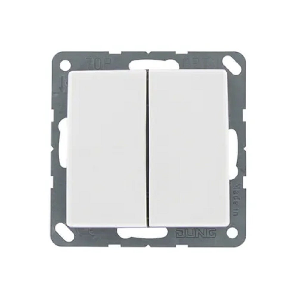 Jung Jung AS500 dubbele wipschakelaar wissel inbouw wit