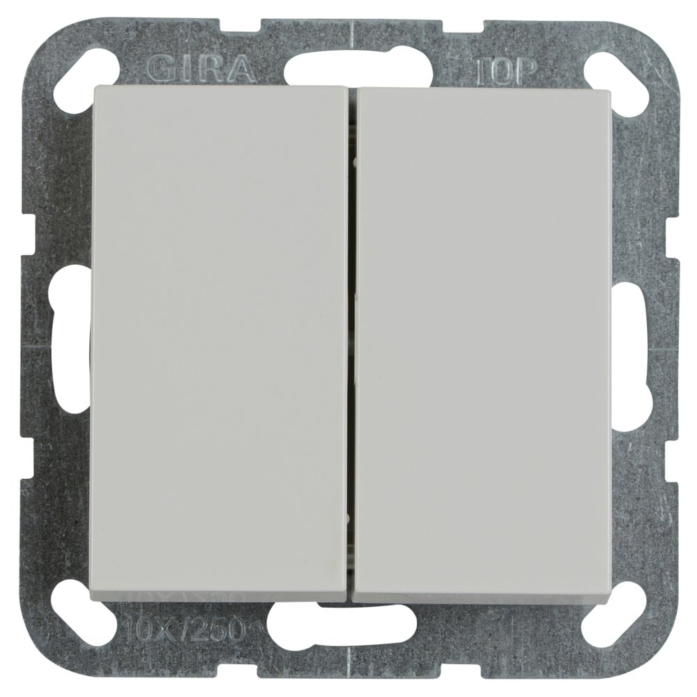 Gira Gira ST55 inbouw dubbele wissel-/wisselschakelaar wit Gira Gira ST55 inbouw dubbele wissel-/wisselschakelaar wit