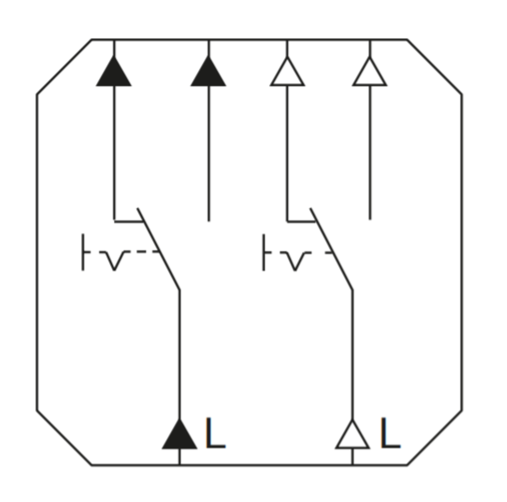 Gira Gira ST55 inbouw dubbele wissel-/wisselschakelaar wit Gira Gira ST55 inbouw dubbele wissel-/wisselschakelaar wit