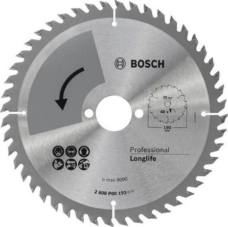 Bosch Bosch cirkelzaagblad - Precision - 190X2X30/-,T48 Bosch Bosch cirkelzaagblad - Precision - 190X2X30/-,T48