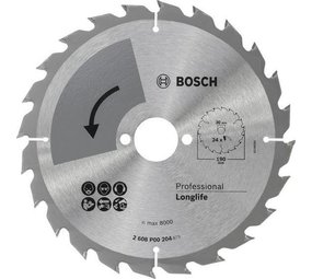 Bosch Bosch cirkelzaagblad Professional Longlife 190x2x30mm 24t Bosch Bosch cirkelzaagblad Professional Longlife 190x2x30mm 24t