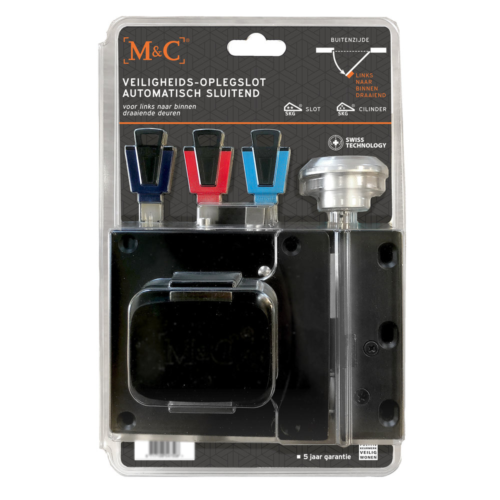 M&C M&C - Condor Veiligheidsoplegslot - SKG 2-sterren - links M&C M&C - Condor Veiligheidsoplegslot - SKG 2-sterren - links