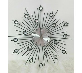 Merkloos Wandklok - Zwart/Zilverkleur - 30,5 centimeter Merkloos Wandklok - Zwart/Zilverkleur - 30,5 centimeter