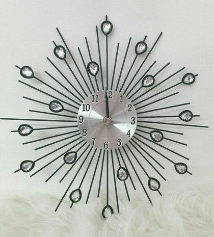 Merkloos Wandklok - Zwart/Zilverkleur - 30,5 centimeter Merkloos Wandklok - Zwart/Zilverkleur - 30,5 centimeter