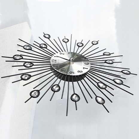 Merkloos Wandklok - Zwart/Zilverkleur - 30,5 centimeter Merkloos Wandklok - Zwart/Zilverkleur - 30,5 centimeter