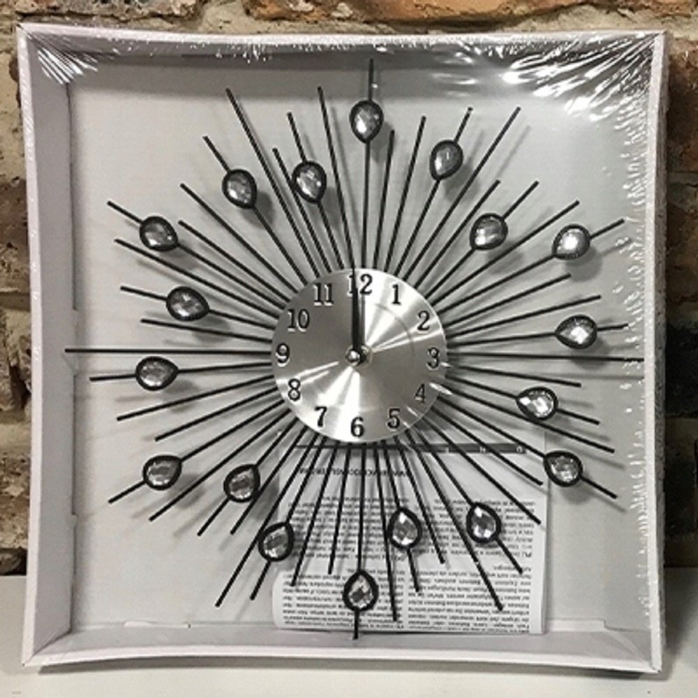 Merkloos Wandklok - Zwart/Zilverkleur - 30,5 centimeter Merkloos Wandklok - Zwart/Zilverkleur - 30,5 centimeter