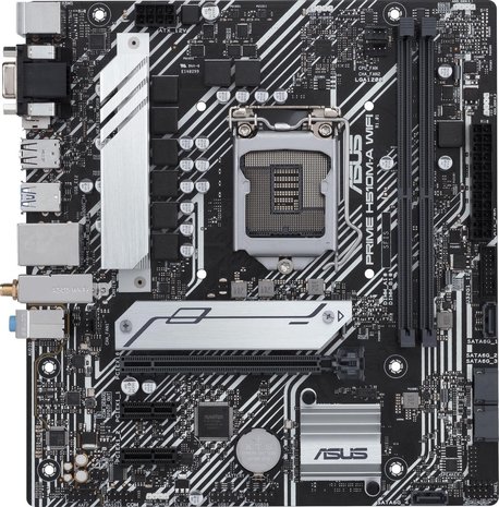 Asus Asus - PRIME H510M-A WIFI Moederbord - Socket Intel 1200 - Vormfactor Micro-ATX - Moederbord chipset Intel® H510 Asus Asus - PRIME H510M-A WIFI Moederbord - Socket Intel 1200 - Vormfactor Micro-ATX - Moederbord chipset Intel® H510