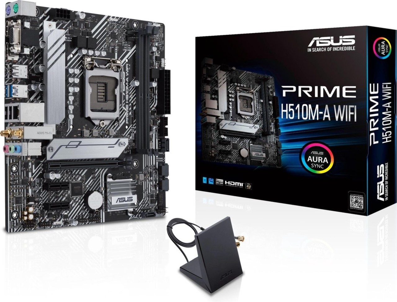 Asus Asus - PRIME H510M-A WIFI Moederbord - Socket Intel 1200 - Vormfactor Micro-ATX - Moederbord chipset Intel® H510 Asus Asus - PRIME H510M-A WIFI Moederbord - Socket Intel 1200 - Vormfactor Micro-ATX - Moederbord chipset Intel® H510