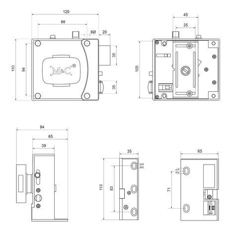 M&C M&C - Condor Veiligheidsoplegslot - SKG 2-sterren - links M&C M&C - Condor Veiligheidsoplegslot - SKG 2-sterren - links