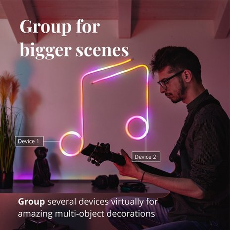 Twinkly Twinkly Flex lightstrip - 3 Meter - LED Verlichting - Gekleurd Licht-Verbind met Bluetooth of Wifi