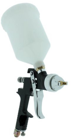 Merkloos verfspuitpistool 1,4 mm verfspuitsysteem met 600 ml kunststofbeker (kleur zwart)