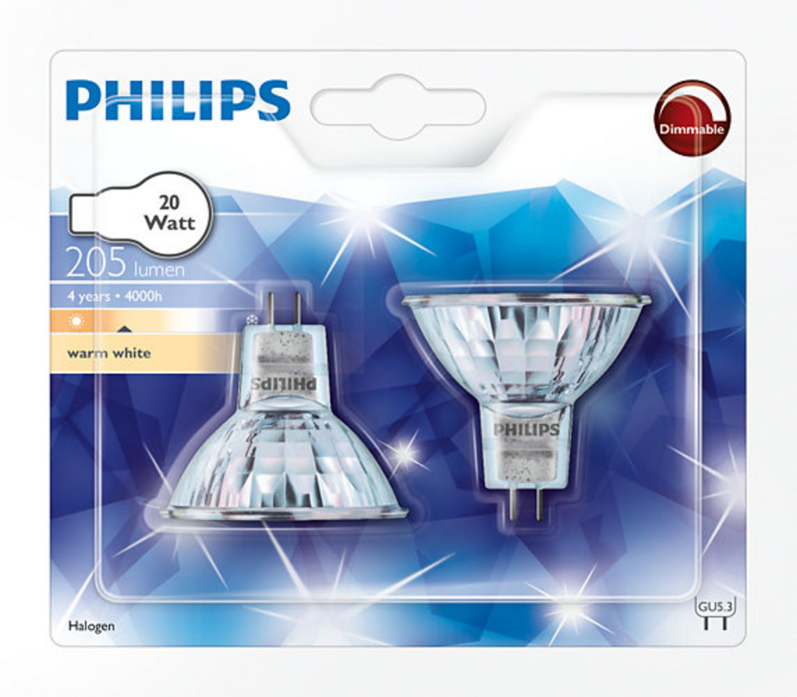 Philips Philips - Halogeenspot - 20W GU5,3 - Warm Wit - 2 stuks - Copy Philips Philips - Halogeenspot - 20W GU5,3 - Warm Wit - 2 stuks - Copy