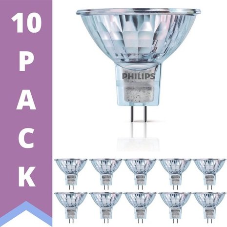 Philips Philips - Halogeenspot - 20W GU5,3 - Warm Wit - 10 stuks Philips Philips - Halogeenspot - 20W GU5,3 - Warm Wit - 10 stuks