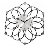 Merkloos Wandklok in bloemvorm - Zwart/Zilverkleur - 30 centimeter Merkloos Wandklok in bloemvorm - Zwart/Zilverkleur - 30 centimeter