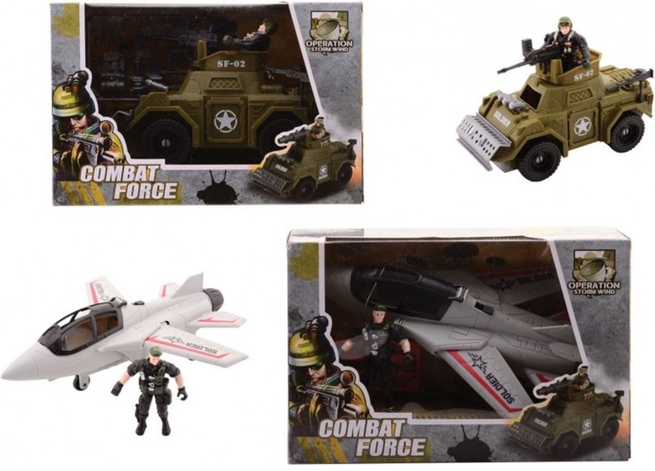 Johntoy Johntoy - Speelset Combat Duo Set - Pantservoertuig & Vliegtuig