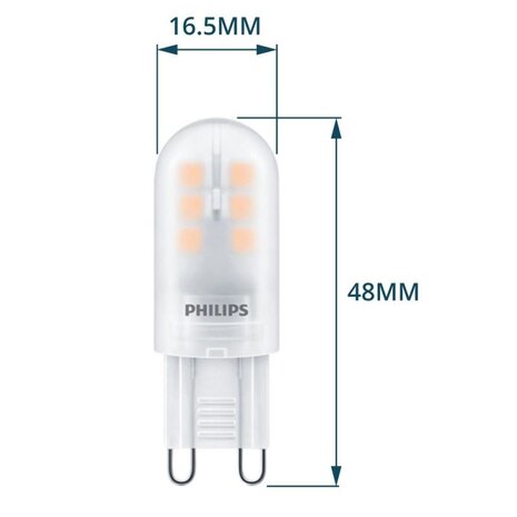 Philips Aanbieding 4 st. Philips Corepro LED capsule G9 1.9W 204lm - 830 Warm Wit | Vervangt 25W Philips Aanbieding 4 st. Philips Corepro LED capsule G9 1.9W 204lm - 830 Warm Wit | Vervangt 25W