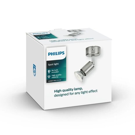 Philips Set van 4 stuks - Philips - Opbouwspot Limbali - 50W 230V - GU10 - Nikkel - zonder lamp Philips Set van 4 stuks - Philips - Opbouwspot Limbali - 50W 230V - GU10 - Nikkel - zonder lamp