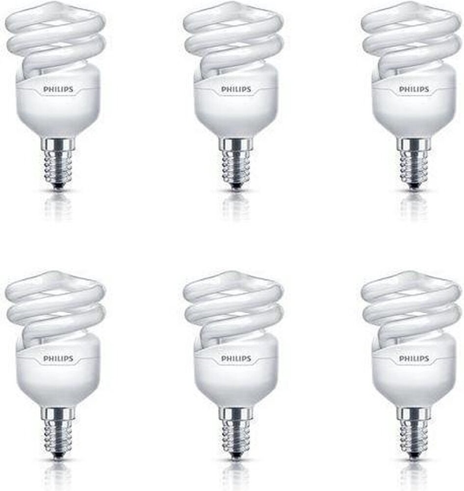 Philips Philips Tornado E27 T2 8W - 827  Warm Wit - voordeelpak van 6 stuks Philips Philips Tornado E27 T2 8W - 827  Warm Wit - voordeelpak van 6 stuks