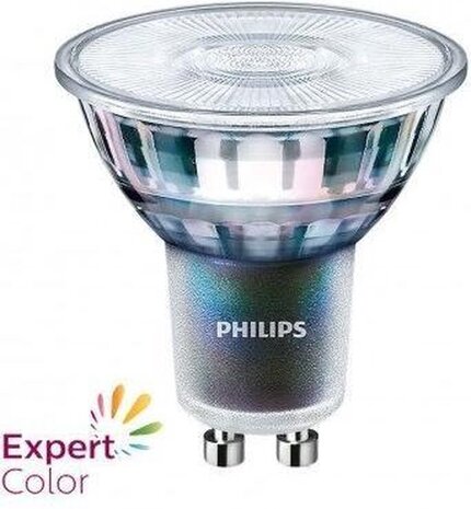 Philips Philips MASTER LEDspot ExpertColor GU10 PAR16 3.9W 280lm 25D - 930 Warm Wit | Beste Kleurweergave - Dimbaar - Vervangt 35W Philips Philips MASTER LEDspot ExpertColor GU10 PAR16 3.9W 280lm 25D - 930 Warm Wit | Beste Kleurweergave - Dimbaar - Vervangt 35W