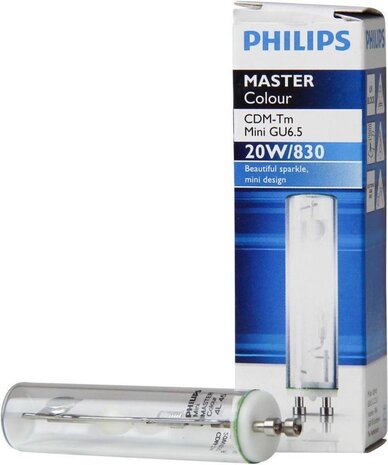 Philips Philips MASTERColour GU6.5 CDM-Tm Mini 20W - 830 Warm Wit Philips Philips MASTERColour GU6.5 CDM-Tm Mini 20W - 830 Warm Wit