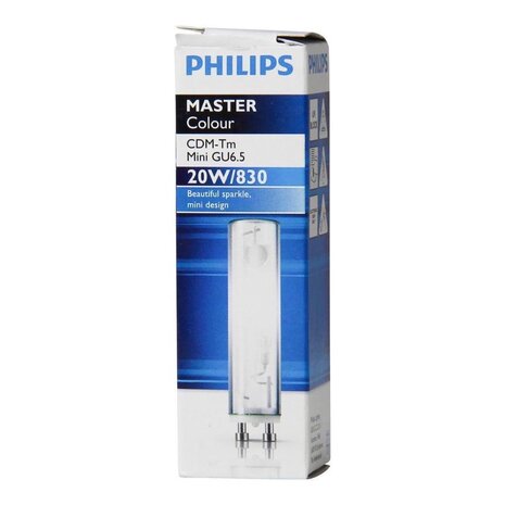 Philips Philips MASTERColour GU6.5 CDM-Tm Mini 20W - 830 Warm Wit Philips Philips MASTERColour GU6.5 CDM-Tm Mini 20W - 830 Warm Wit