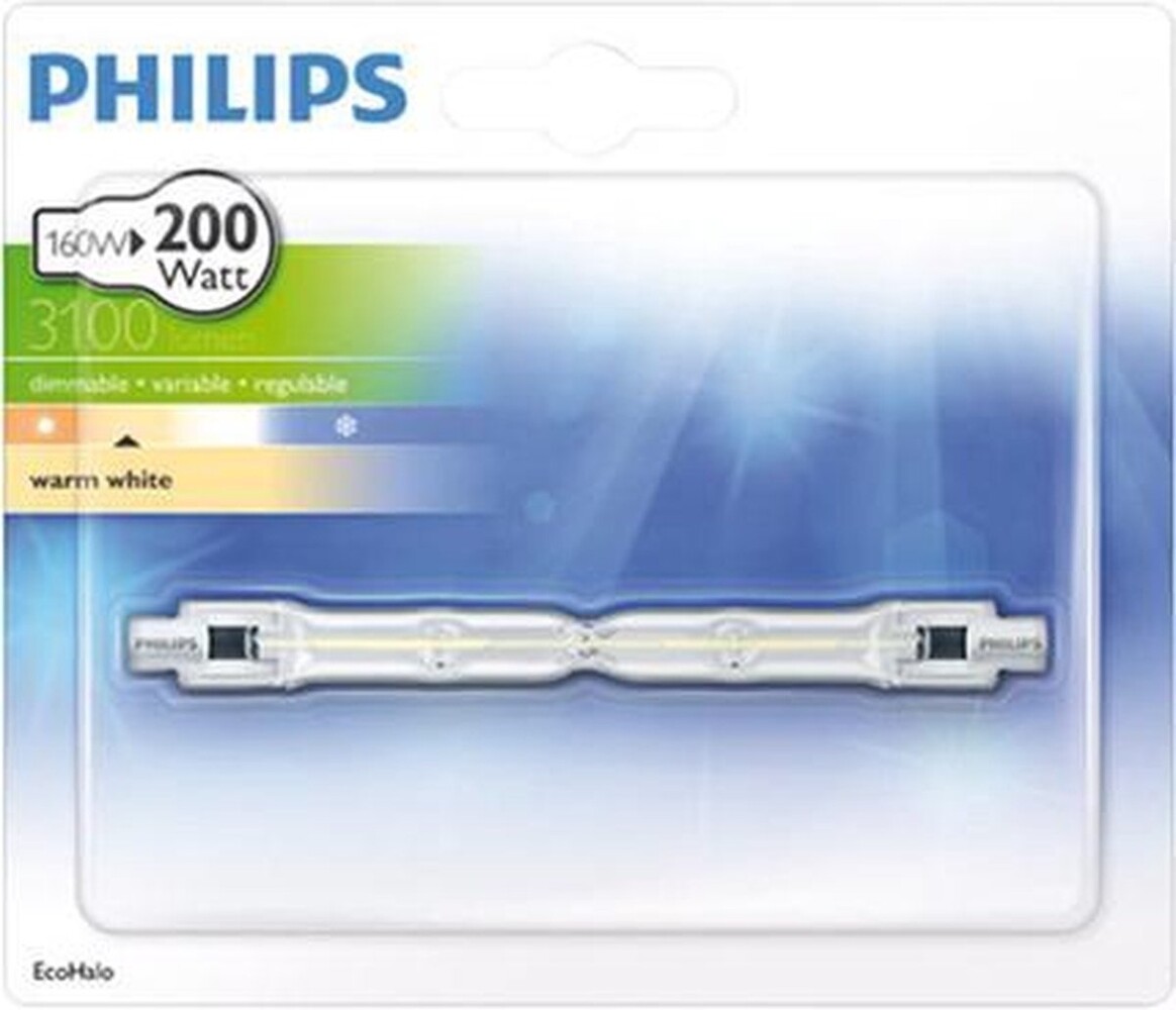 Philips Philips R7s 160W > (200w) Lang Plusline ES Halogeenlamp 2-Kneeps 118mm (4 stuks) Philips Philips R7s 160W > (200w) Lang Plusline ES Halogeenlamp 2-Kneeps 118mm (4 stuks)
