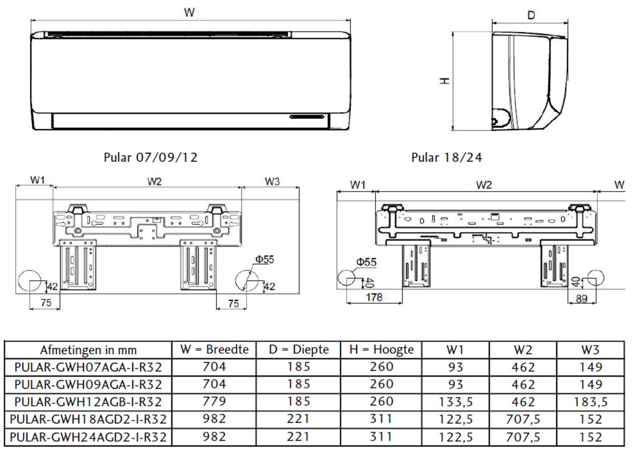Tosot Tosot Airco Wi-Fi Pular GWH12AGB Losse Binnenunit