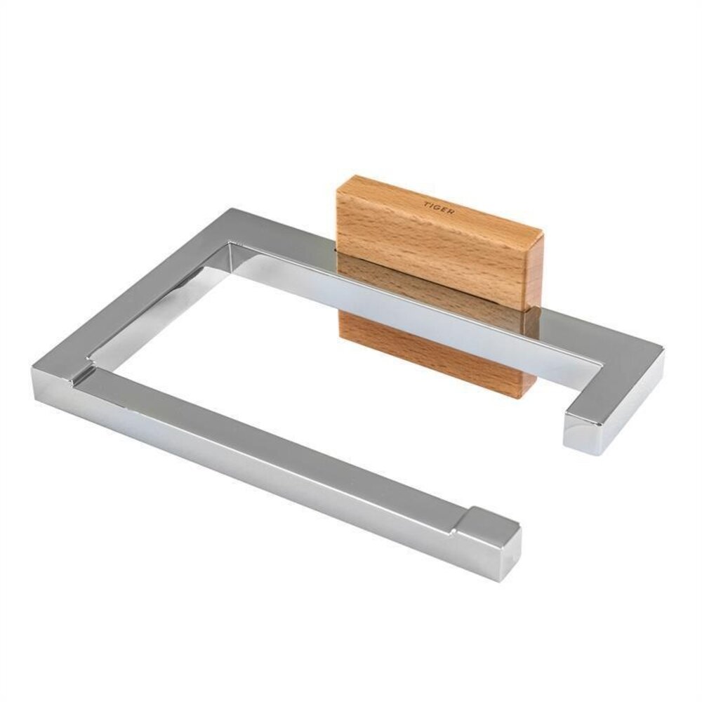 Tiger Tiger Zenna Toiletrolhouder - RVS verchroomd met beukenhout -(3515) Tiger Tiger Zenna Toiletrolhouder - RVS verchroomd met beukenhout -(3515)