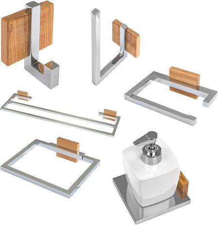 Tiger Tiger Zenna Toiletrolhouder - RVS verchroomd met beukenhout -(3515) Tiger Tiger Zenna Toiletrolhouder - RVS verchroomd met beukenhout -(3515)